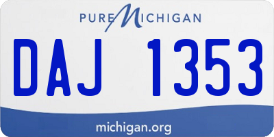 MI license plate DAJ1353