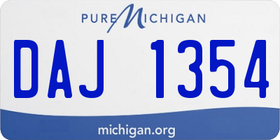 MI license plate DAJ1354