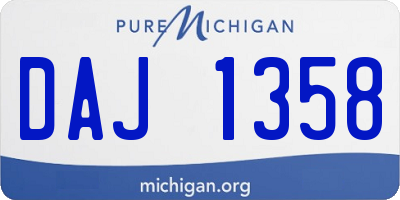 MI license plate DAJ1358