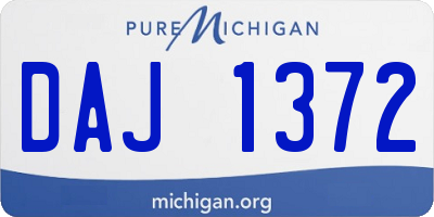 MI license plate DAJ1372