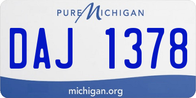 MI license plate DAJ1378