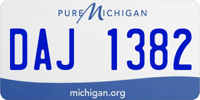 MI license plate DAJ1382