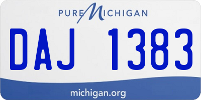 MI license plate DAJ1383