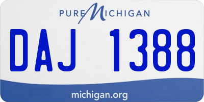 MI license plate DAJ1388