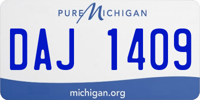 MI license plate DAJ1409