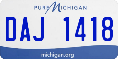 MI license plate DAJ1418