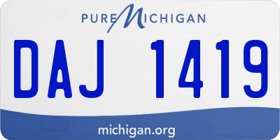 MI license plate DAJ1419