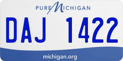 MI license plate DAJ1422
