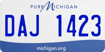 MI license plate DAJ1423