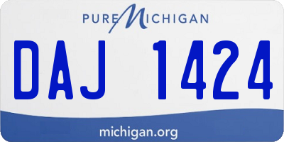 MI license plate DAJ1424