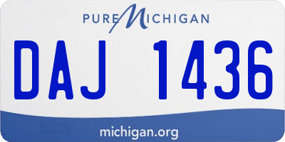 MI license plate DAJ1436