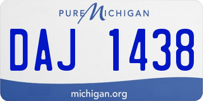 MI license plate DAJ1438