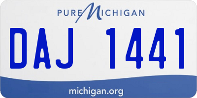 MI license plate DAJ1441