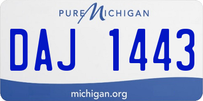 MI license plate DAJ1443