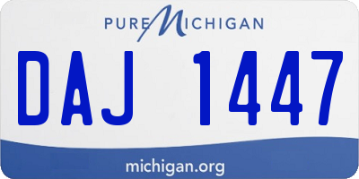 MI license plate DAJ1447