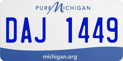 MI license plate DAJ1449