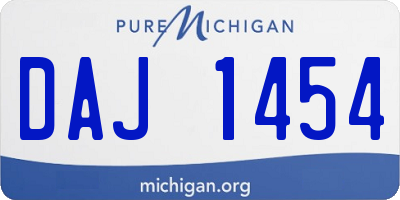 MI license plate DAJ1454