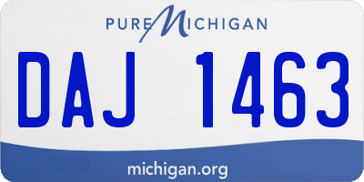 MI license plate DAJ1463