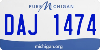 MI license plate DAJ1474