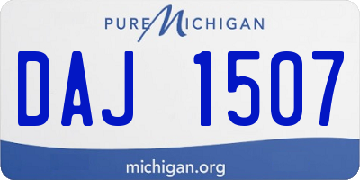 MI license plate DAJ1507