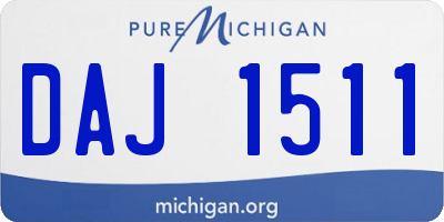 MI license plate DAJ1511