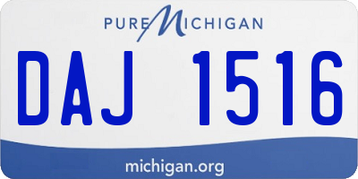 MI license plate DAJ1516