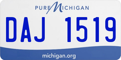 MI license plate DAJ1519