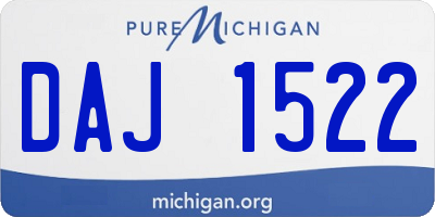 MI license plate DAJ1522