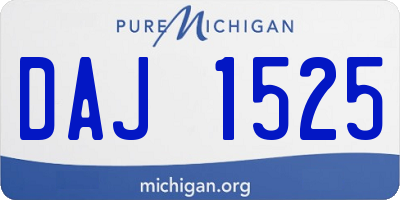 MI license plate DAJ1525