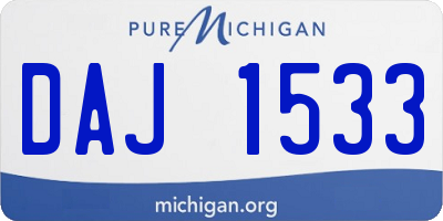 MI license plate DAJ1533