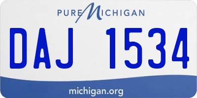 MI license plate DAJ1534