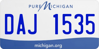 MI license plate DAJ1535