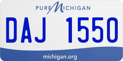 MI license plate DAJ1550