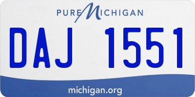 MI license plate DAJ1551