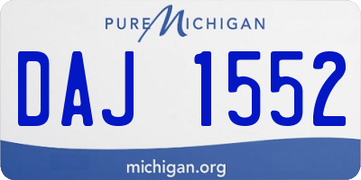 MI license plate DAJ1552