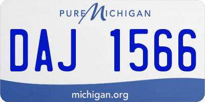 MI license plate DAJ1566