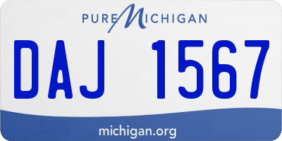 MI license plate DAJ1567