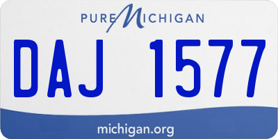 MI license plate DAJ1577