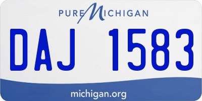 MI license plate DAJ1583