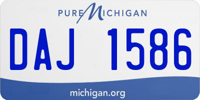 MI license plate DAJ1586
