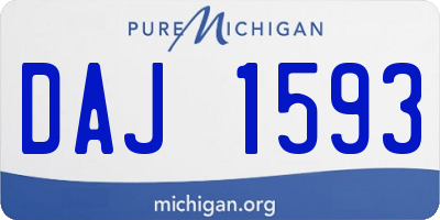 MI license plate DAJ1593