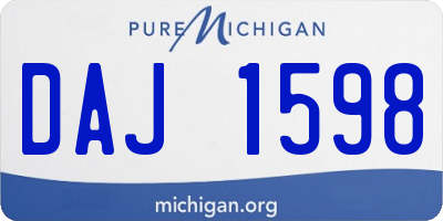 MI license plate DAJ1598