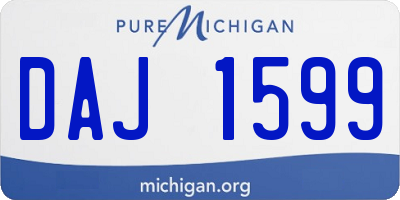 MI license plate DAJ1599