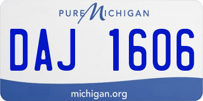 MI license plate DAJ1606