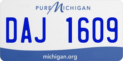 MI license plate DAJ1609