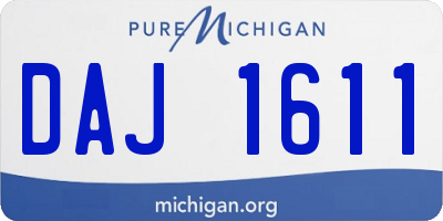 MI license plate DAJ1611