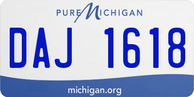 MI license plate DAJ1618