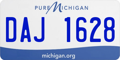 MI license plate DAJ1628