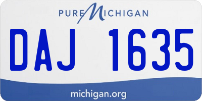 MI license plate DAJ1635
