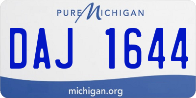 MI license plate DAJ1644
